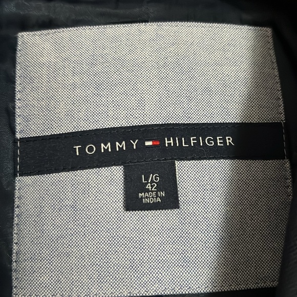 TOMMY HILFIGER Mens Navy Blue Single Breasted 2 Button Sport Coat, 42 Large,EUC. - Picture 3 of 11